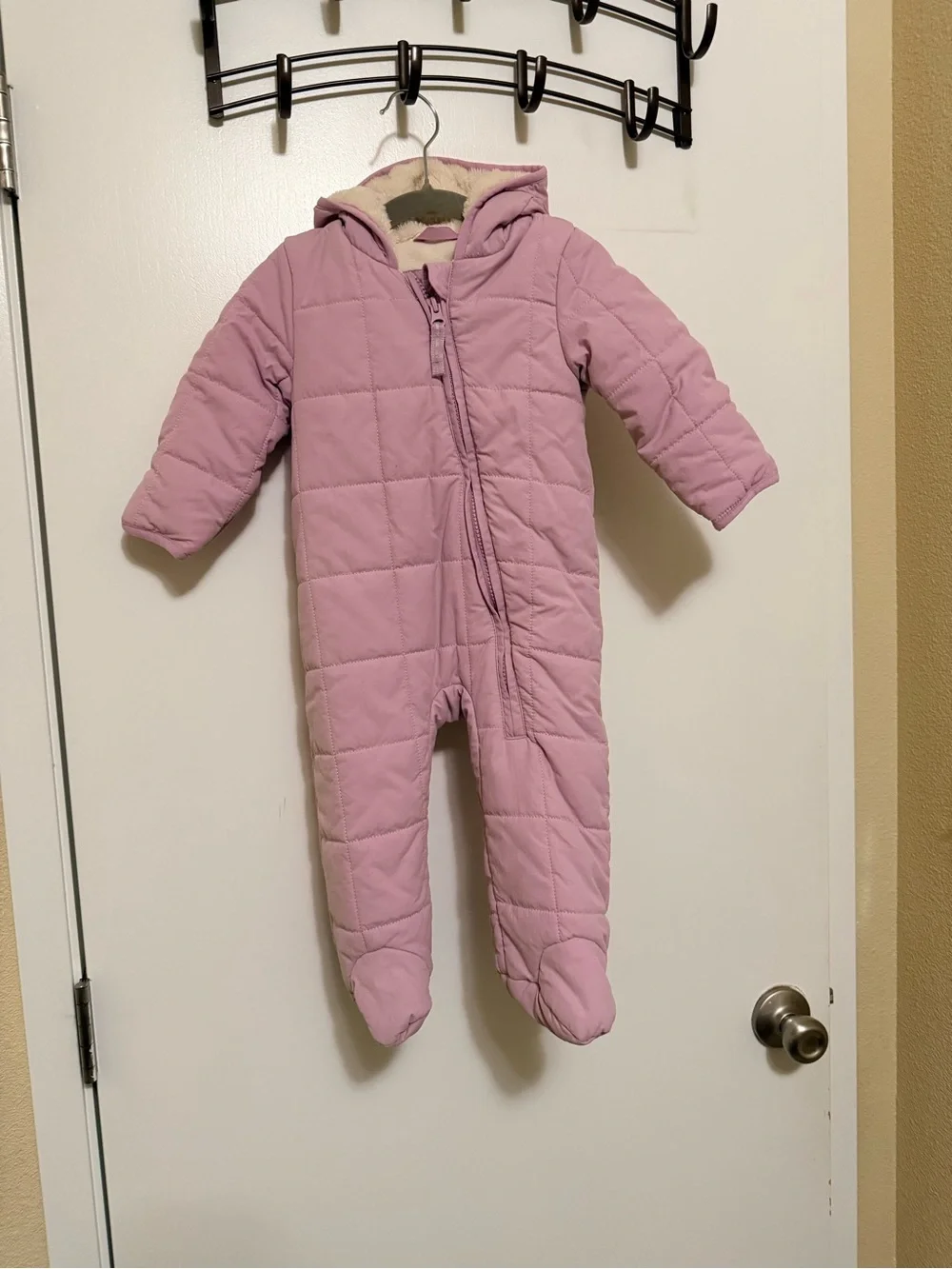 NEW - Cat & Jack Pink Hooded Zip One-Piece Coverall Solid Long Sleeve 6-9 Months